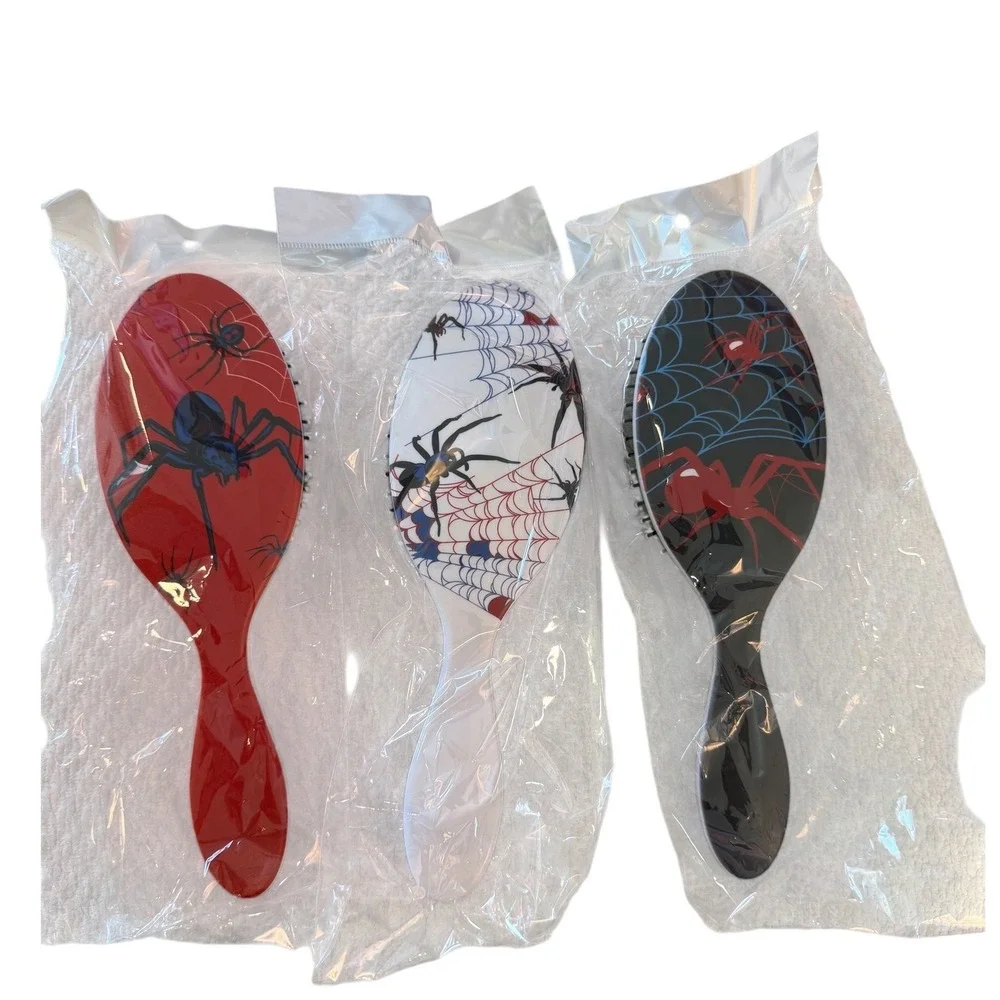 Lot of 3 Spider Web Hair Brush Detanglers Kids Bundle